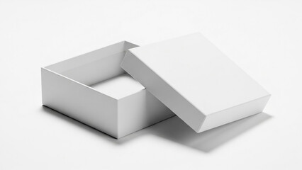 Fototapeta premium Square Box Packaging with Lifted Lid
