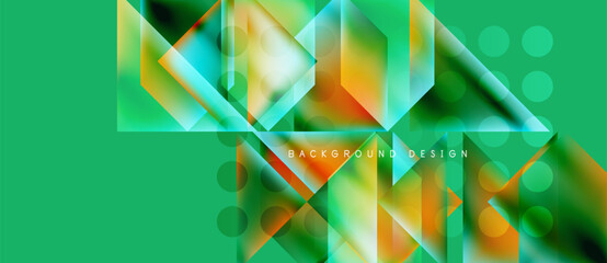 Abstract geometric design. Vibrant colors blend, creating dynamic visual texture. Modern style suitable for backgrounds, presentations.