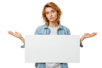 worried student at math board isolated on transparent background