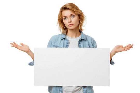 worried student at math board isolated on transparent background