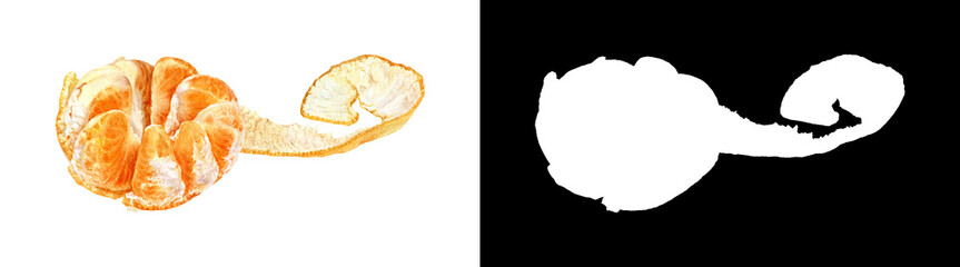 Fresh Watercolor Illustration of Peeled Tangerine with Juicy Segments