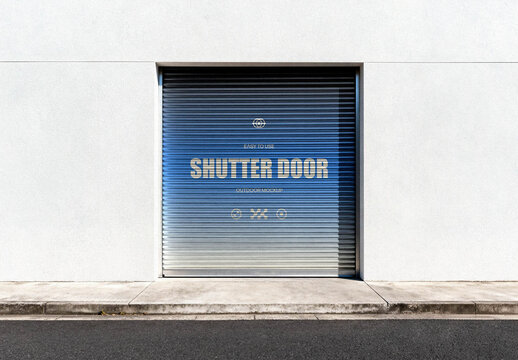 Metallic Shutter Door Mockup