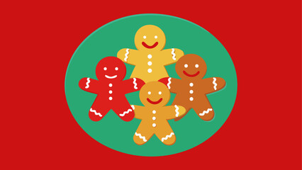 Gingerbread cookies on a green background