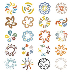 Abstract boha shape contemporary modern art flower design element illustration for background