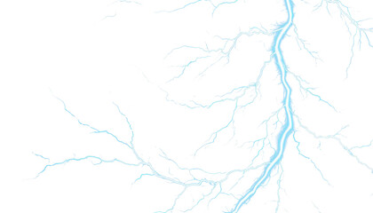 Blue lightning strike on dark background PNG transparent overlay