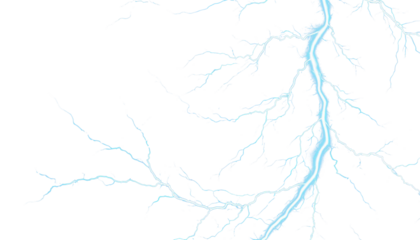 Blue lightning strike on dark background PNG transparent overlay