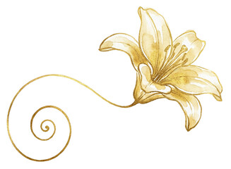 Golden Ratio Watercolor Lily &ndash; Minimalist Easter.