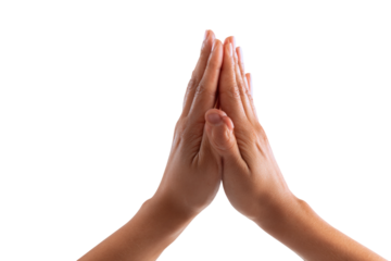 sports team celebrating high five isolated on transparent background