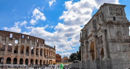 Fototapeta premium Italy. Rome. Arch of Constantine. Arco di Costantino, built in 315 AD