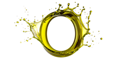 Oil in 'O' shape splashing on black