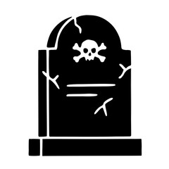 Black Gravestone Silhouette Vector Illustration