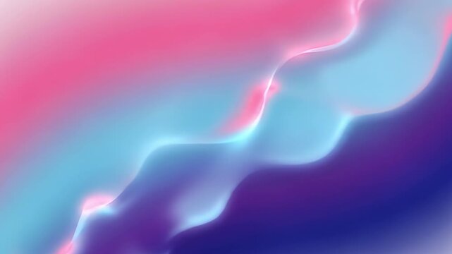 An mesmerizing abstract background features a dynamic, fluid gradient of vibrant colors, transitioning smoothly from soft pinks and fuchsias to serene blues and deep purples. The liquid-like waves und