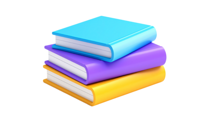 Stack of glossy colored books