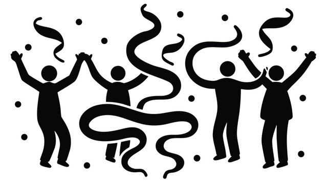 vector illustration of a silhouette of a man people vector business illustration dance businessman art dancing group black