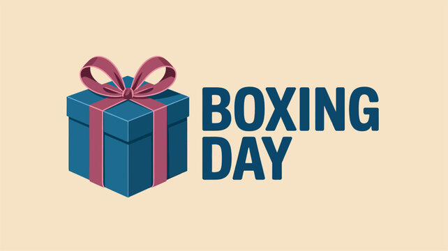 Boxing Day Gift Box Illustration with Holiday Celebration Theme - Powered by Adobe