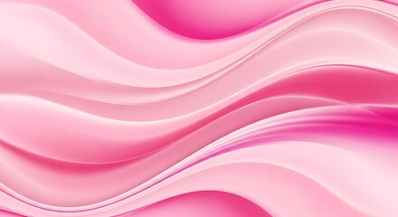 Fototapeta premium A soft, flowing abstract design. Smooth, undulating waves of pink and rose shades create a dreamy, dynamic composition. Light and shadow interplay