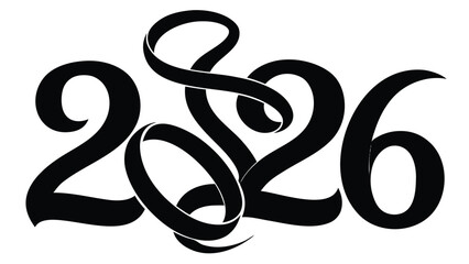 vector symbol illustration sign design art icon black happy new year