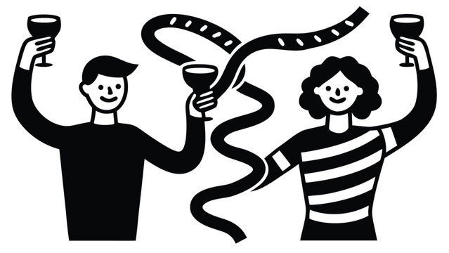 Naklejki people silhouette vector couple woman illustration love cartoon art drawing hand design icon 