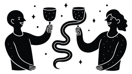 silhouette of a woman vector illustration music cartoon drawing symbol art icon design