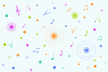 音符と音楽、音のイメージの背景イラスト