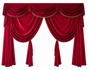 red curtain on white background