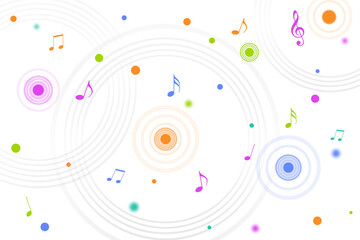 音符と音楽、音のイメージの背景イラスト