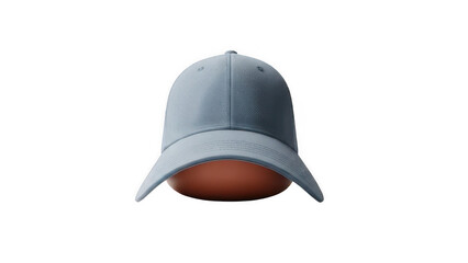Fototapeta premium Light blue baseball cap covering an orange egg
