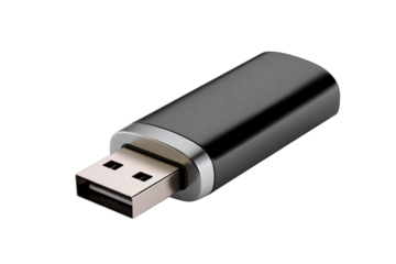 portable USB drive isolated on transparent background