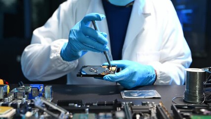 Showcasing expert computer hardware assembly and hard drive installation with precision and advanced technology for IT and electronics enthusiasts.