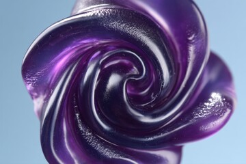Purple viscous fluid creating an abstract swirling knot