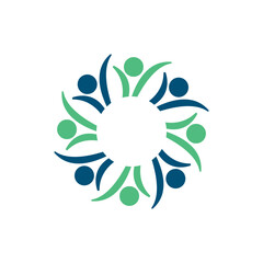 rotating successful people community logo design