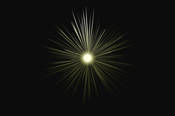 Fototapeta premium Bright Yellow Star Burst with Gentle Sparkles, Soft Sun Glow and Lens Flare Effect Isolated on White Background.
