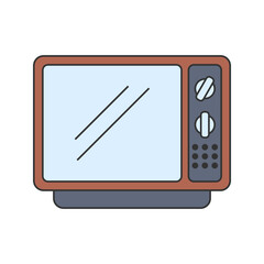 Retro TV Flat design style, retro television or microwave like appliance icon, representing classic home appliance, ideal for retro electronics or nostalgia visuals.