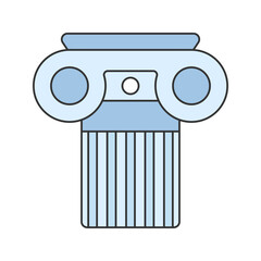 Column Capital Flat design style, classical architectural column capital, symbolizing ancient architecture and heritage, ideal for museum or history designs.