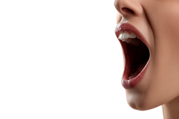 tired yawning person isolated on transparent background