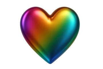Shiny 3d rainbow heart presenting love and pride