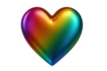 Shiny 3d rainbow heart presenting love and pride