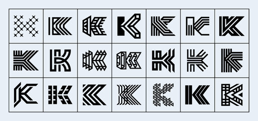Creative company letter K logo branding set