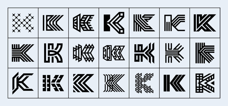 Creative company letter K logo branding set