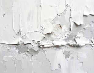 Textured white/grey paint, layered, thick, abstract close-up