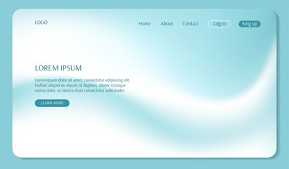 Trendy white and blue background for your landing page design. Minimal cloudy gradient mesh for web page. Modern vector illustration
