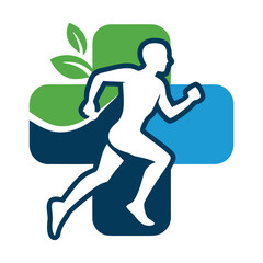 Fototapeta premium Health fitness natural cross symbol Vector