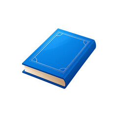 Simple 3D book silhouette with minimal details, isolated on transparent background