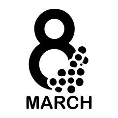 International Women's Day icon or logo isolated sign symbol vector illustration - high quality black style vector icons