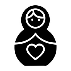 Matryoshka icon or logo isolated sign symbol vector illustration - high quality black style vector icons