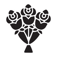 Rose Bouquet icon or logo isolated sign symbol vector illustration - high quality black style vector icons