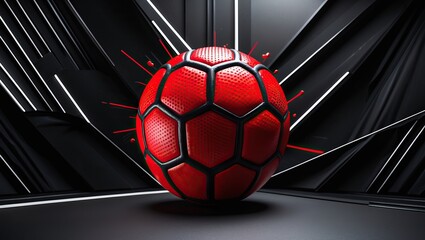 Futuristic soccer ball on abstract background — AI generated