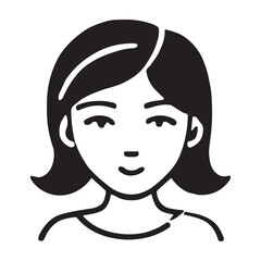 Smiling Woman icon or logo isolated sign symbol vector illustration - high quality black style vector icons