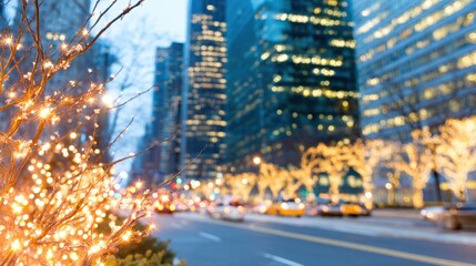 City street with lights and buildings during evening time