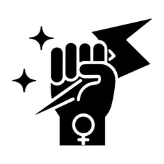 Woman Power icon or logo isolated sign symbol vector illustration - high quality black style vector icons